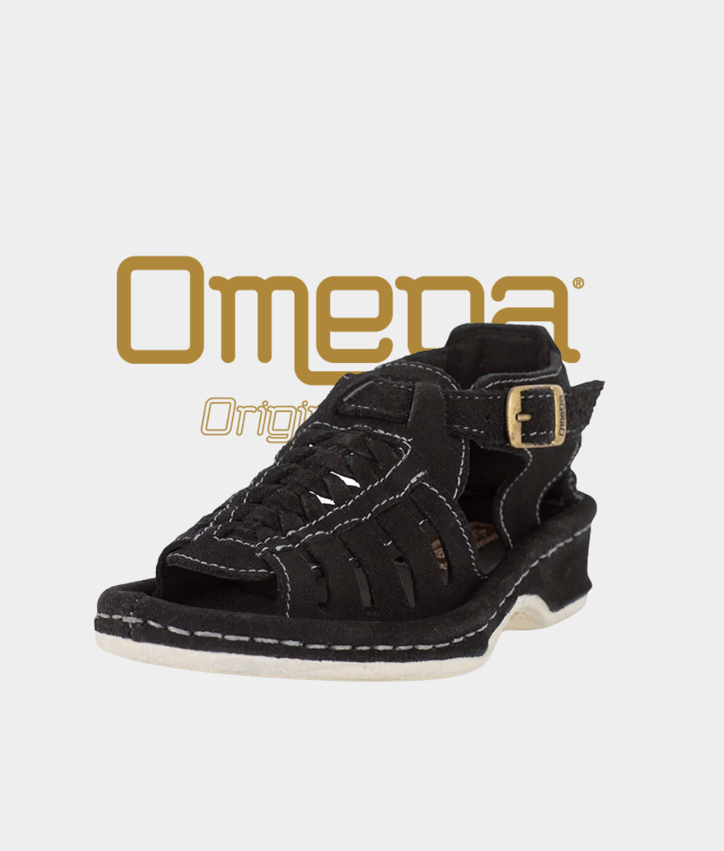 Omega Kgosi Leather Sandal – Black Suede | Unisex Genuine Leather