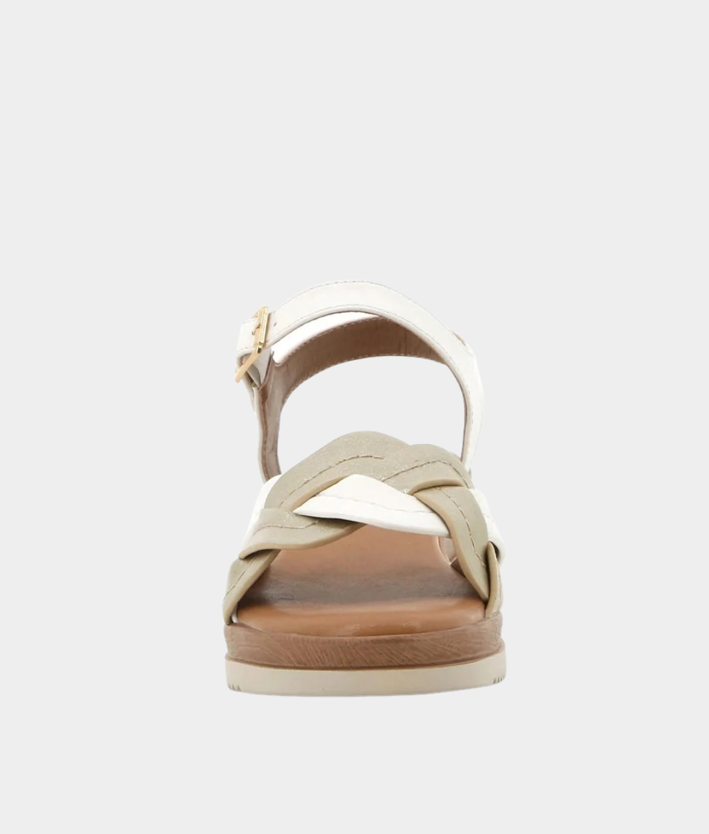 Pierre Cardin Lolly Ladies Wedge Sandal – White & Gold