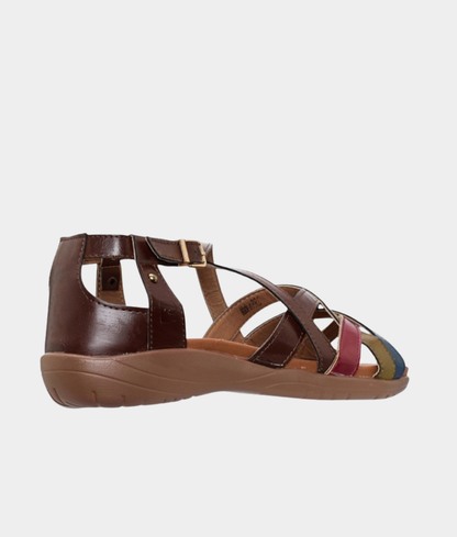 Pierre Cardin Zoe Ladies Multi-Strap Sandal – Brown Multi