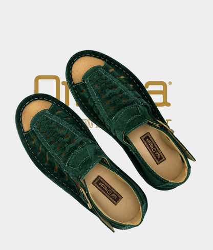 Omega Kgosi Leather Sandal – Forest Suede | Unisex Genuine Leather
