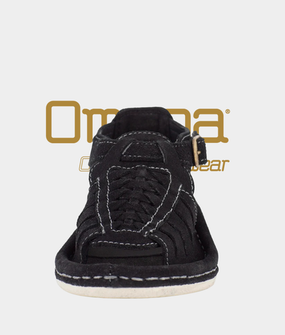Omega Kgosi Leather Sandal – Black Suede | Unisex Genuine Leather