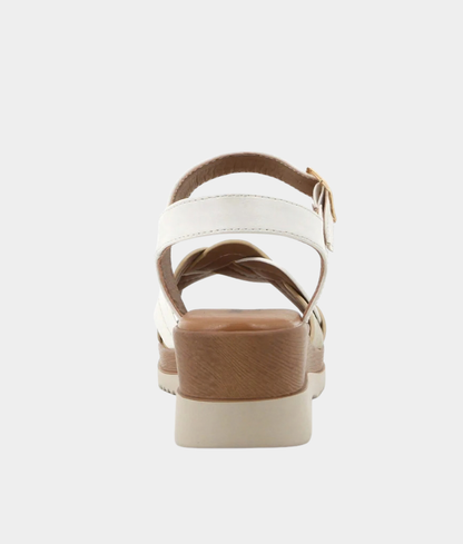 Pierre Cardin Lolly Ladies Wedge Sandal – White & Gold