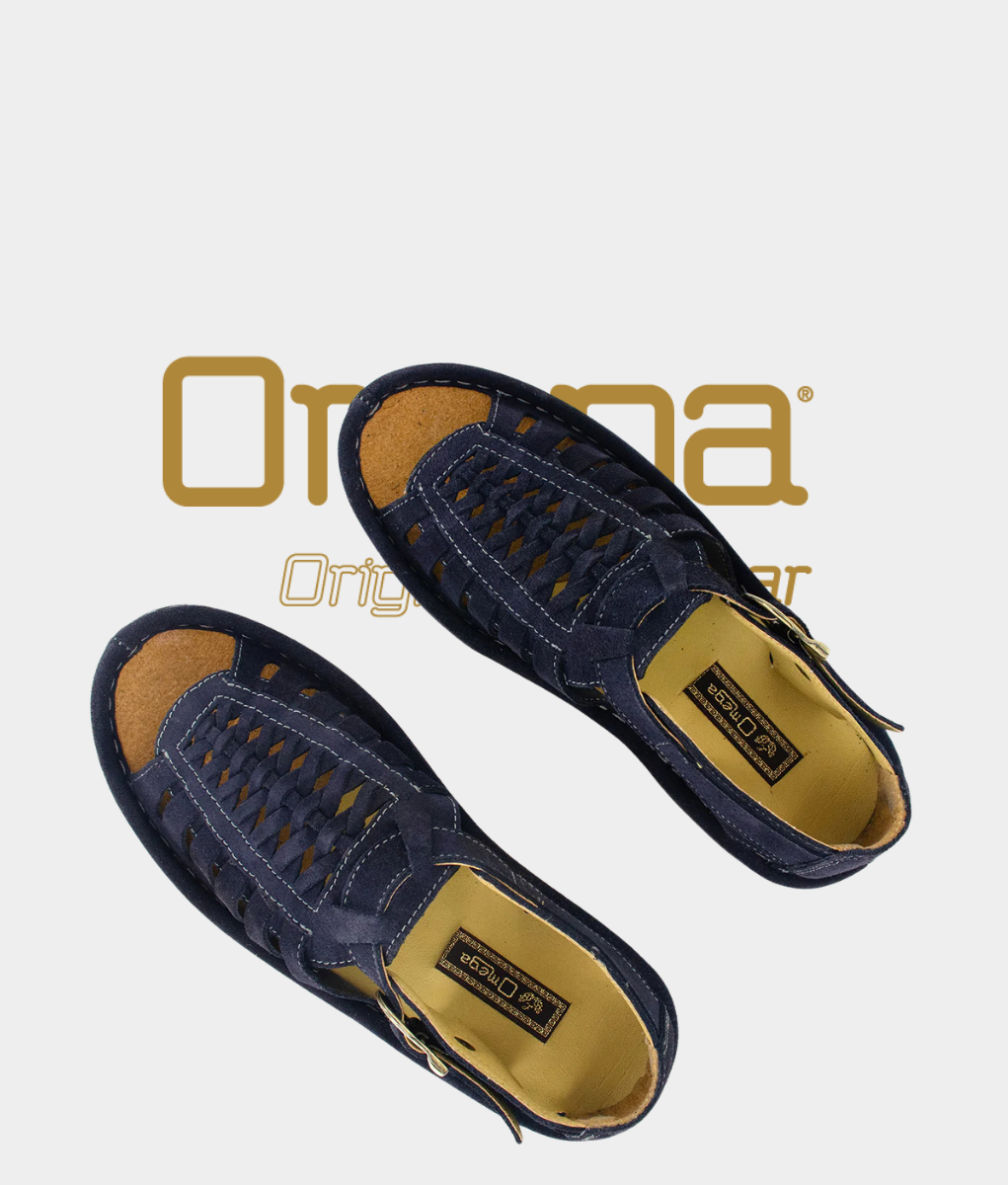 Omega Kgosi Leather Sandal – Navy Suede | Unisex Genuine Leather