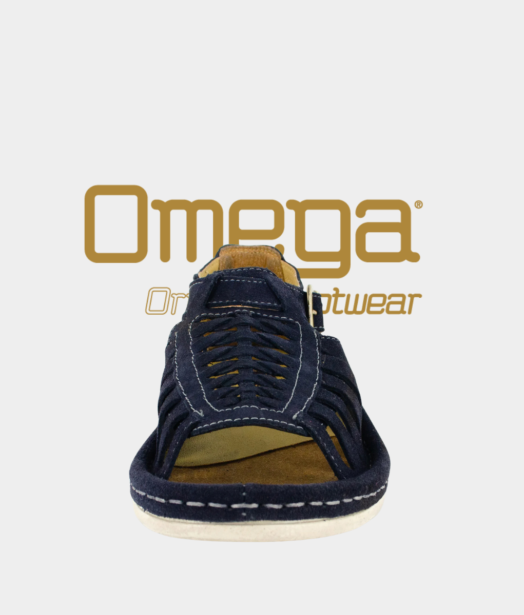 Omega Kgosi Leather Sandal – Navy Suede | Unisex Genuine Leather