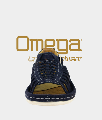 Omega Kgosi Leather Sandal – Navy Suede | Unisex Genuine Leather