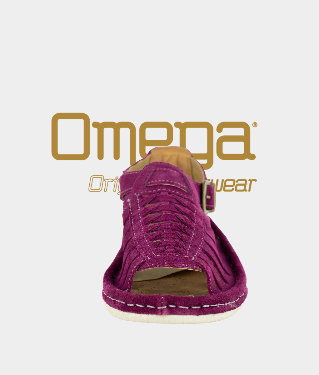 Omega Kgosi Leather Sandal – Cerise Suede | Unisex Genuine Leather