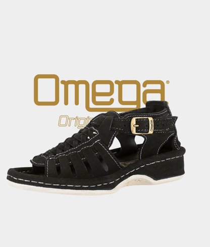 Omega Kgosi Leather Sandal – Black Suede | Unisex Genuine Leather