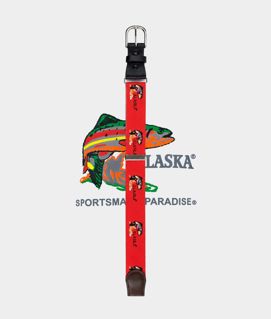 Alaska Red Stretch Adjustable Belt – 35mm Elastic Waist Belt