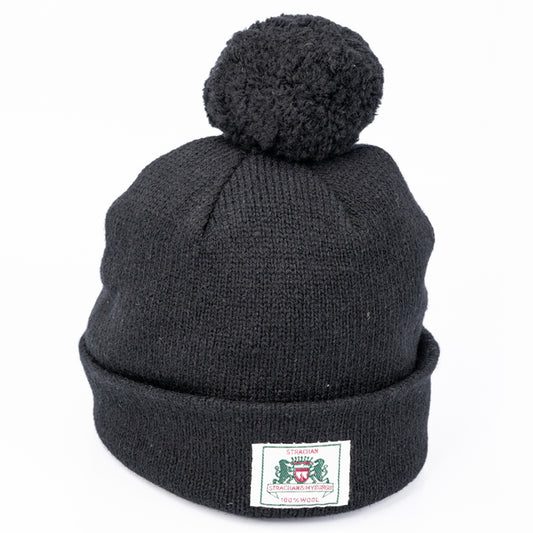Strachan Plain Black Beanie – Classic Winter Knit