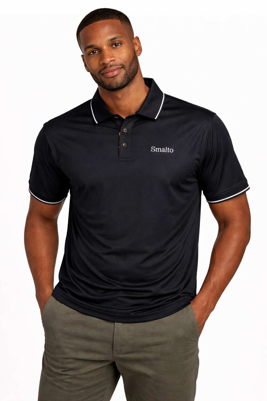 Smalto Black Golfer – Stylish Everyday Polo Shirt