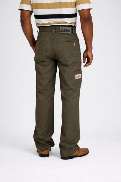 Samson Long Painter Twill Pants – Olive (Men’s Workwear Style)