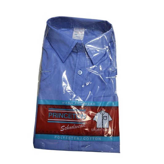 Princeton Blue Shirt (Short Sleeve - Collar)