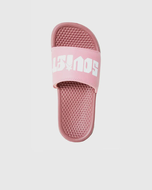 Soviet Youth “Bahamas” Pink Slip-On PU Slider – Kids/Youth