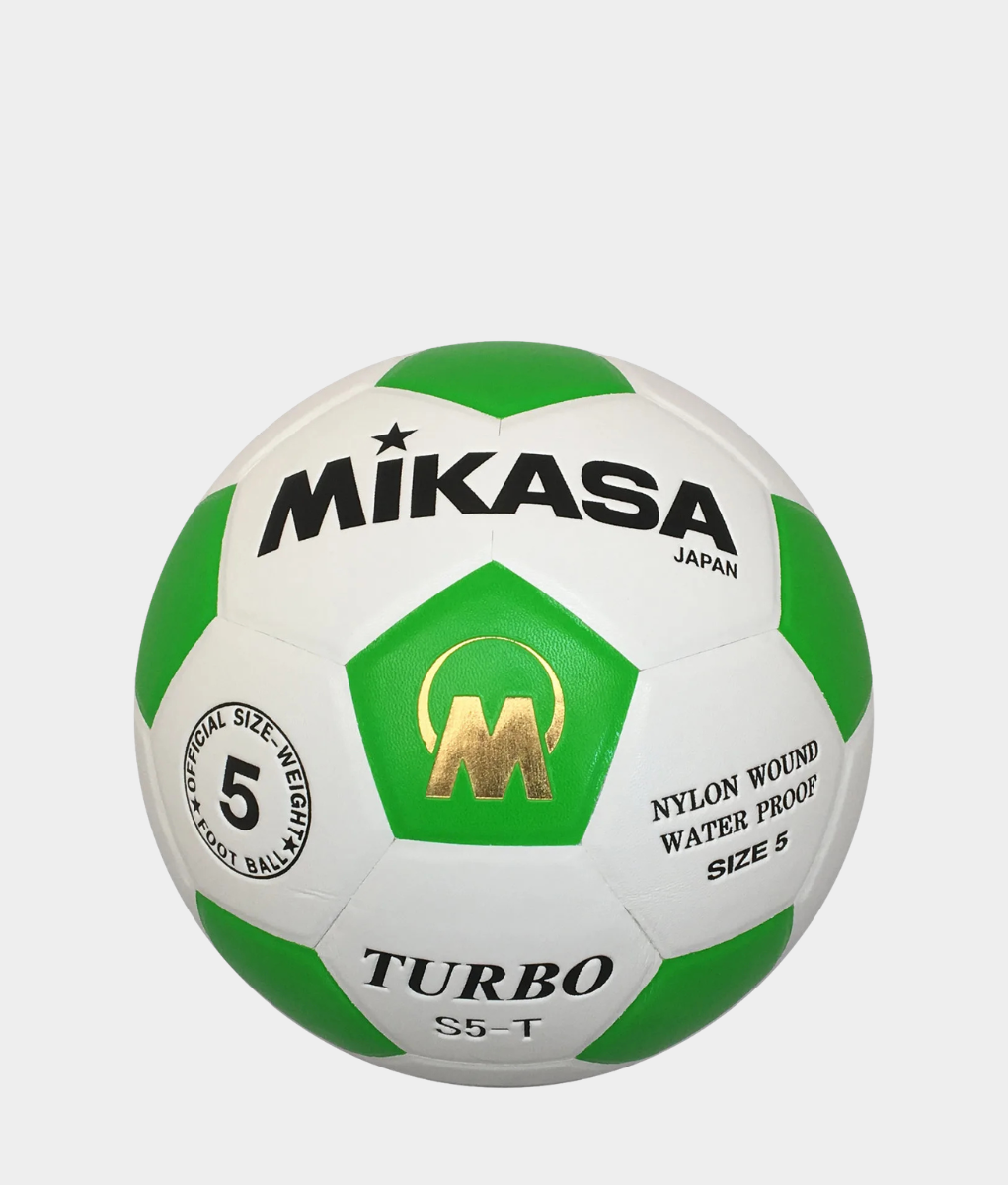 Mikasa Turbo S5 Soccer Ball – Green & White | Official Size 5