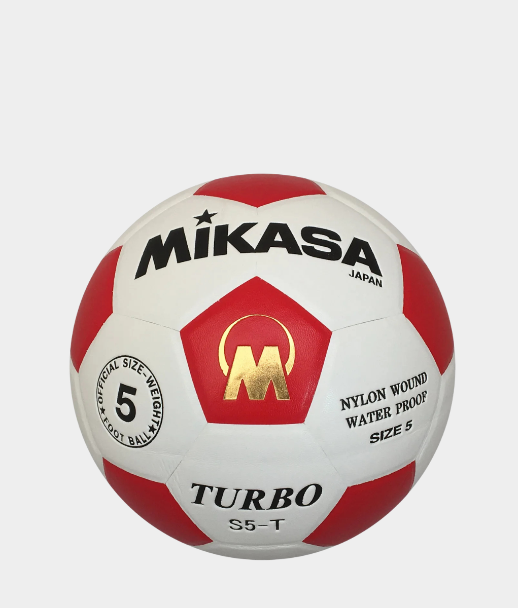 Mikasa Turbo S5 Soccer Ball – Red & White | Official Size 5