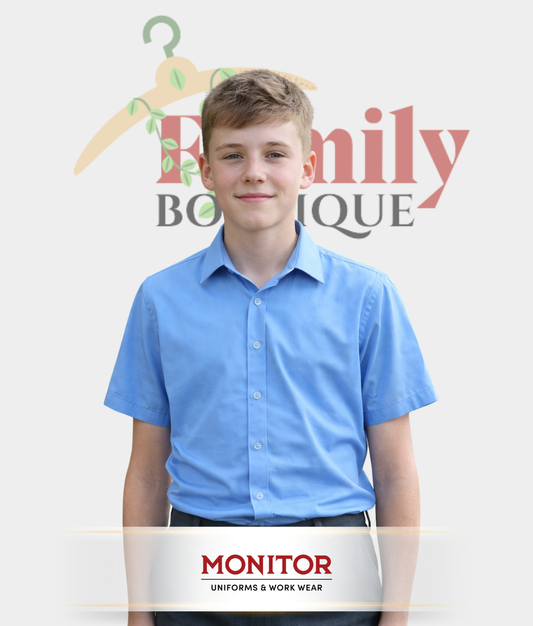 Blue School Shirts - Short Sleeve (by Monitor Schoolwear)