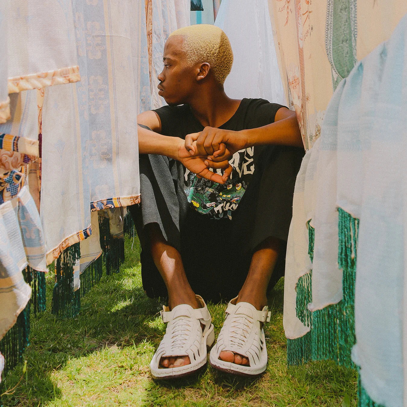 Omega Kgosi Leather Sandal – White Soft Saddle (Unisex Genuine Leather, Adjustable Buckle)