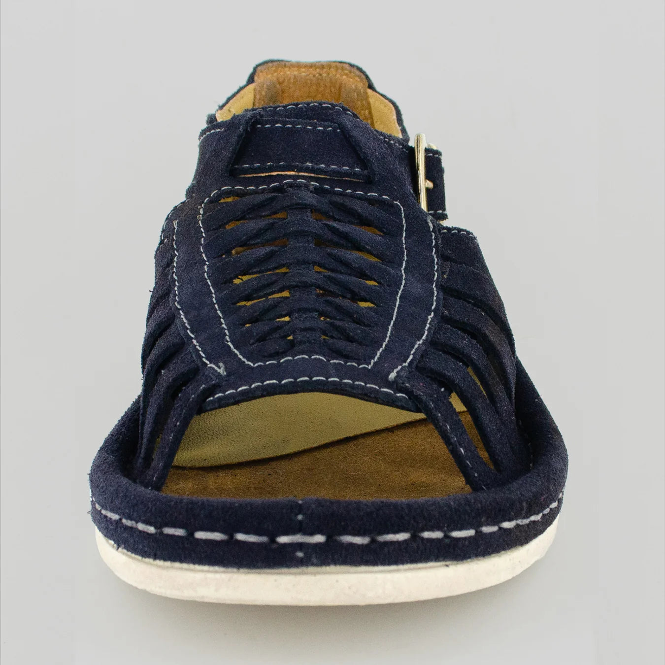 Omega Kgosi Leather Sandal – Navy Suede (Unisex Genuine Leather, Adjustable Buckle)