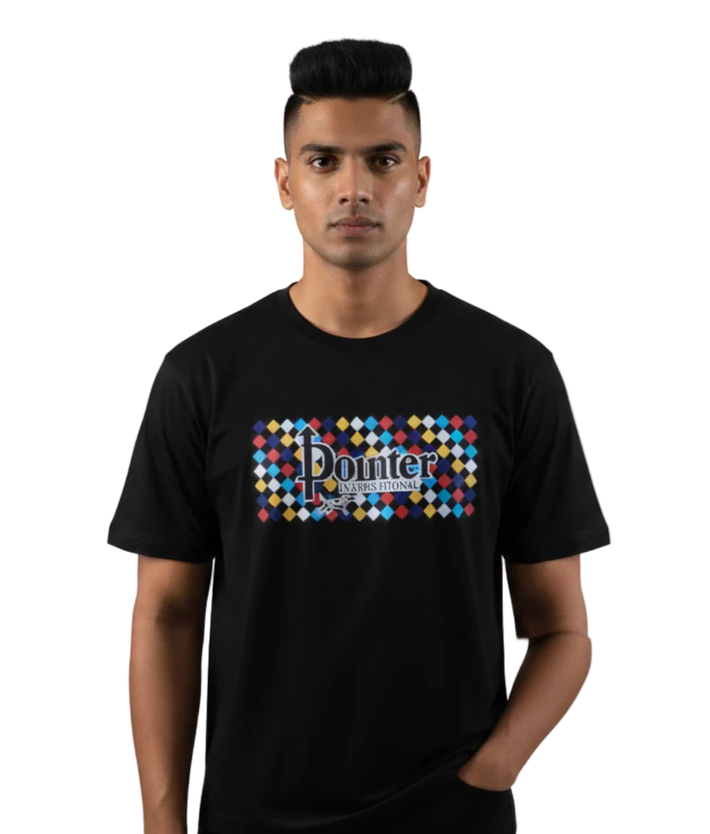 Pointer Black T-Shirt with Chest Design | Fast Shipping SA