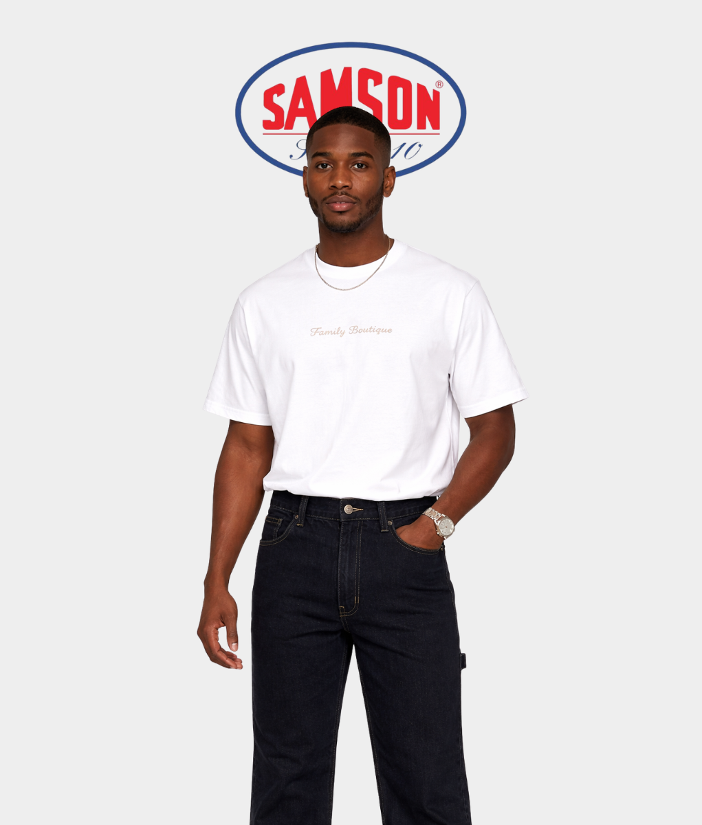 Samson Sandblast Painter Loop Jeans – Blue Black