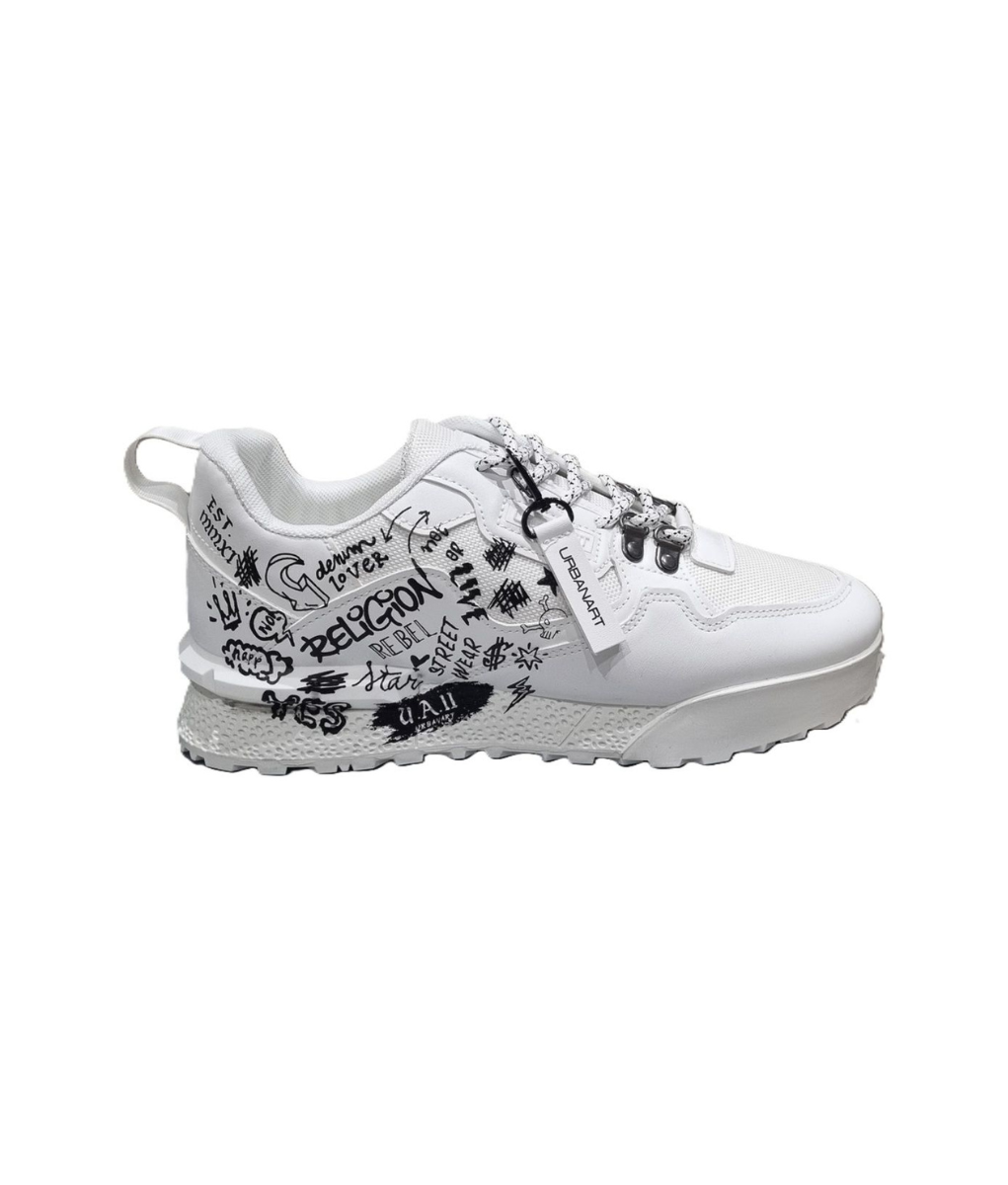 Urbanart Men’s Sneaker – White with Print | Fast Shipping SA