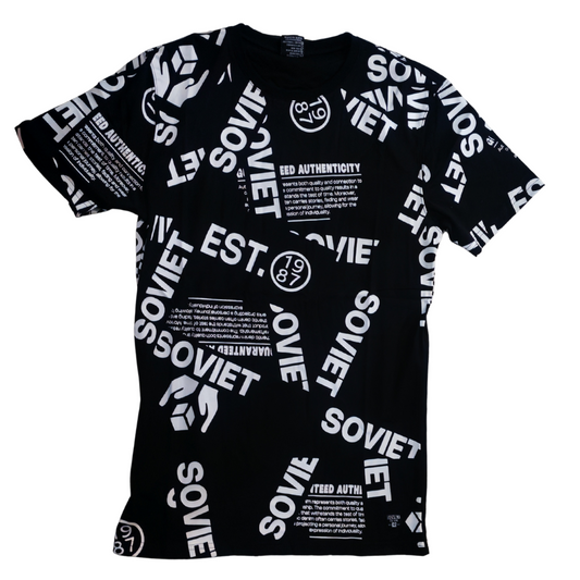 Soviet Switch Rotary Print Tee – Black Crew Neck Graphic T-Shirt (South Africa)