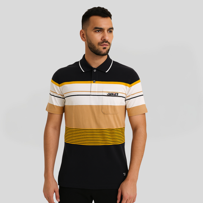 Soviet Men’s Briggs Stripe Golfer – Casual Smart Stripe Tee