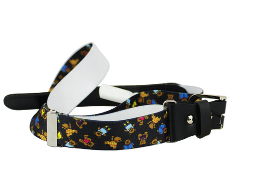 Black Stretch Adjustable Belt – “Teddy Bear” 35 mm Elastic Waistband