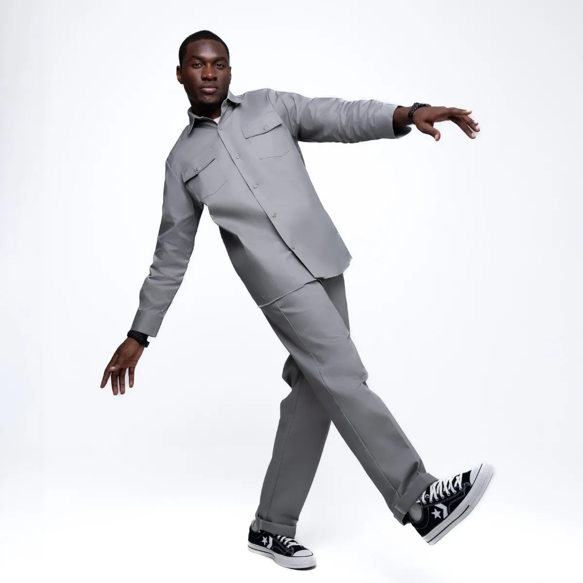 Dickies 847 Silver Grey Shirt – Long Sleeve Workwear Style