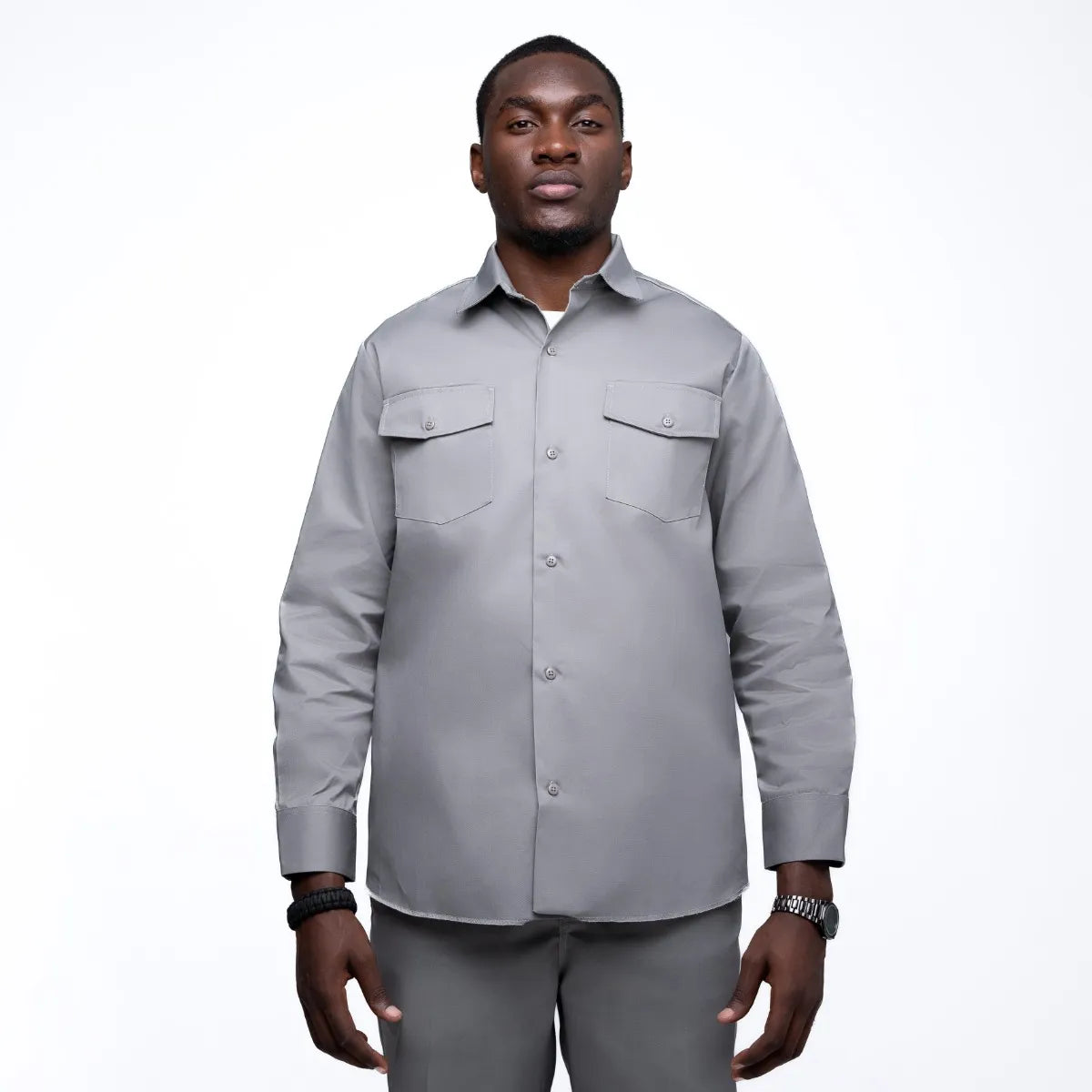 Dickies 847 Silver Grey Shirt – Long Sleeve Workwear Style