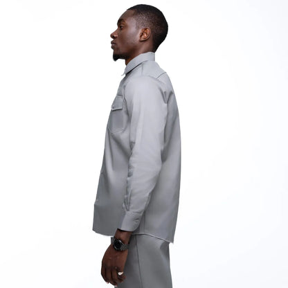 Dickies 847 Silver Grey Shirt – Long Sleeve Workwear Style