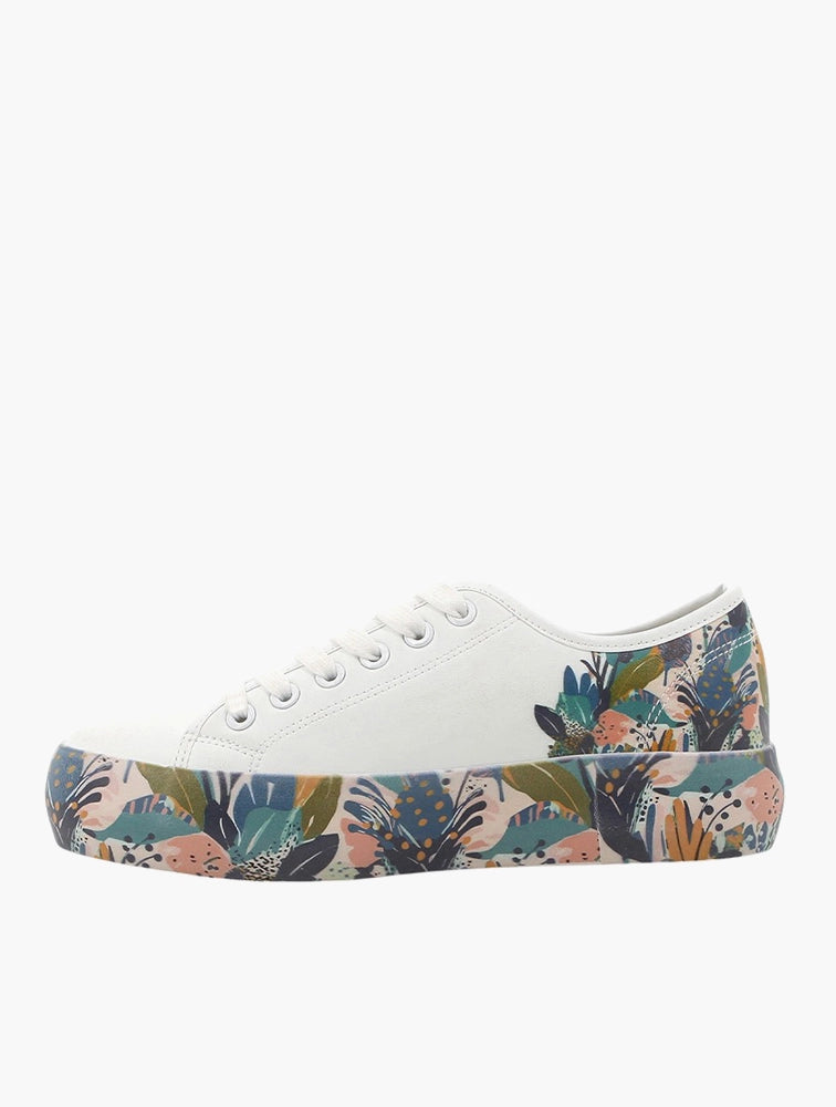 Pierre Cardin Jungle 2 Ladies White Jungle Print Sneaker – Women’s Casual Shoe