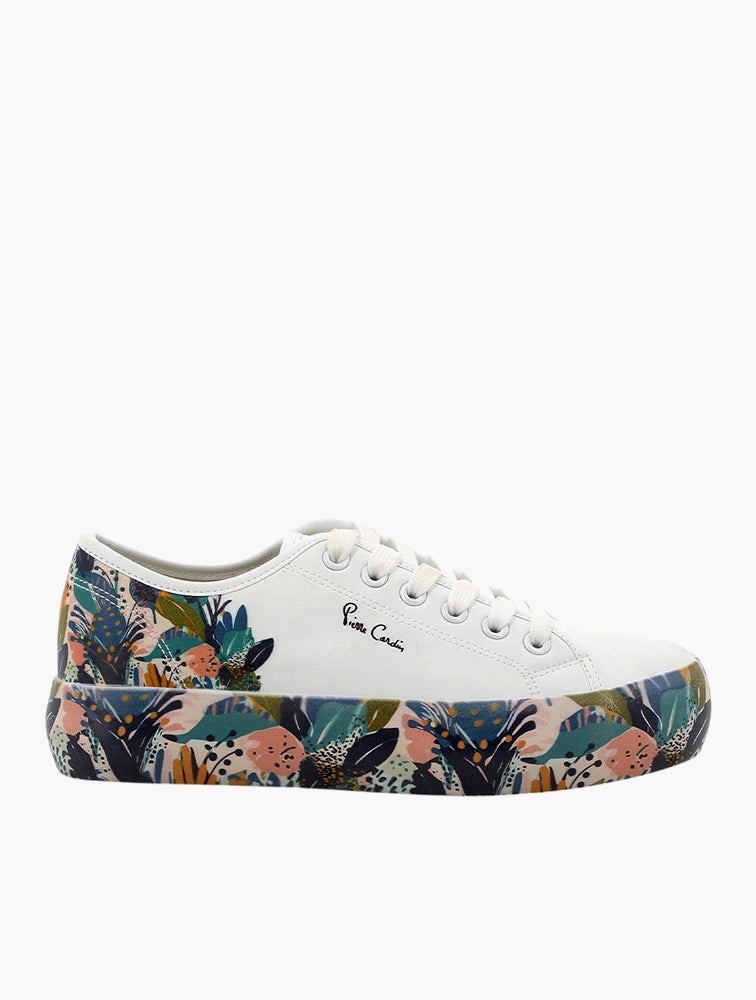 Pierre Cardin Jungle 2 Ladies White Jungle Print Sneaker – Women’s Casual Shoe