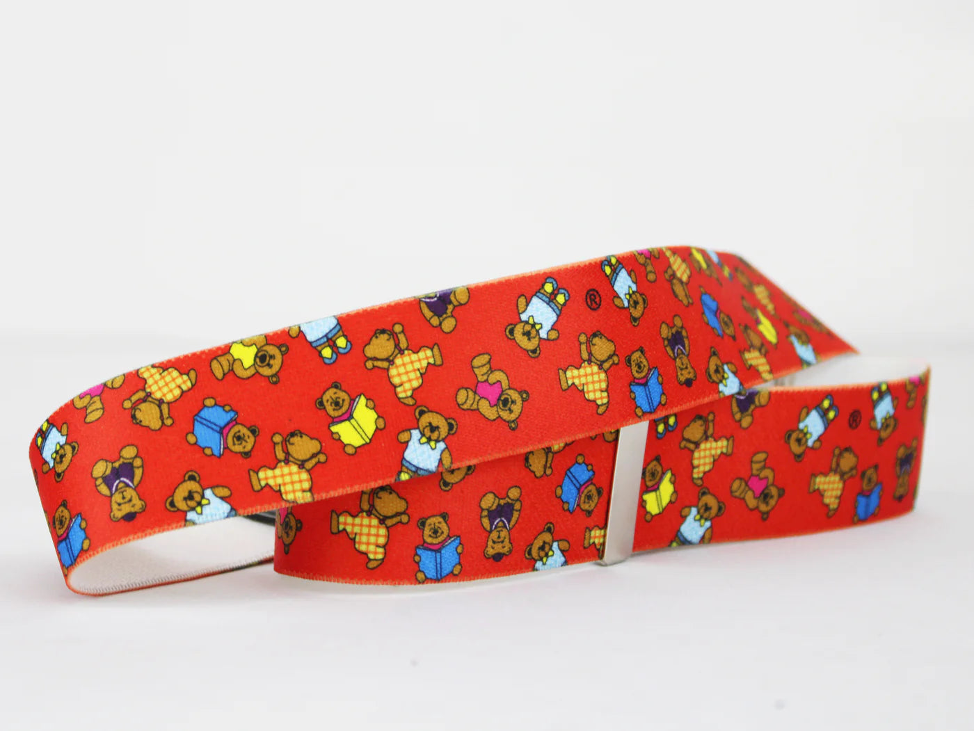 Red Stretch Adjustable Belt – “Teddy Bear” 35 mm Elastic Waistband