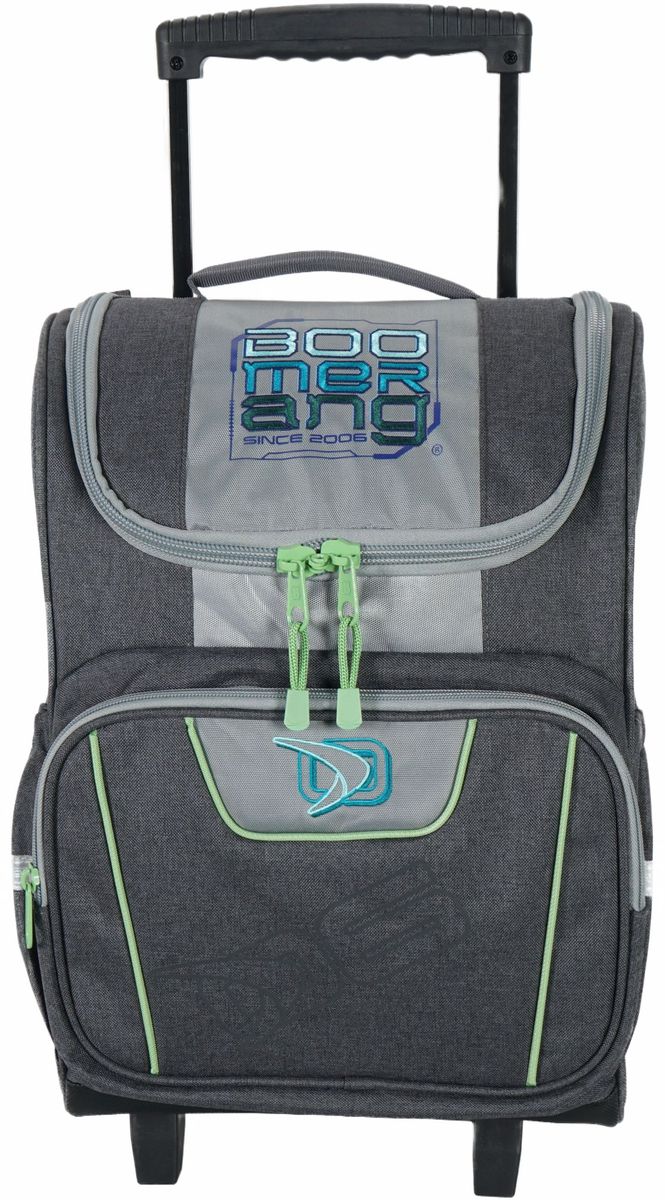 Boomerang Large Top-Open Trolley Bag – Spacious Wheeled Bag for School, Travel & Daily Use - Gray