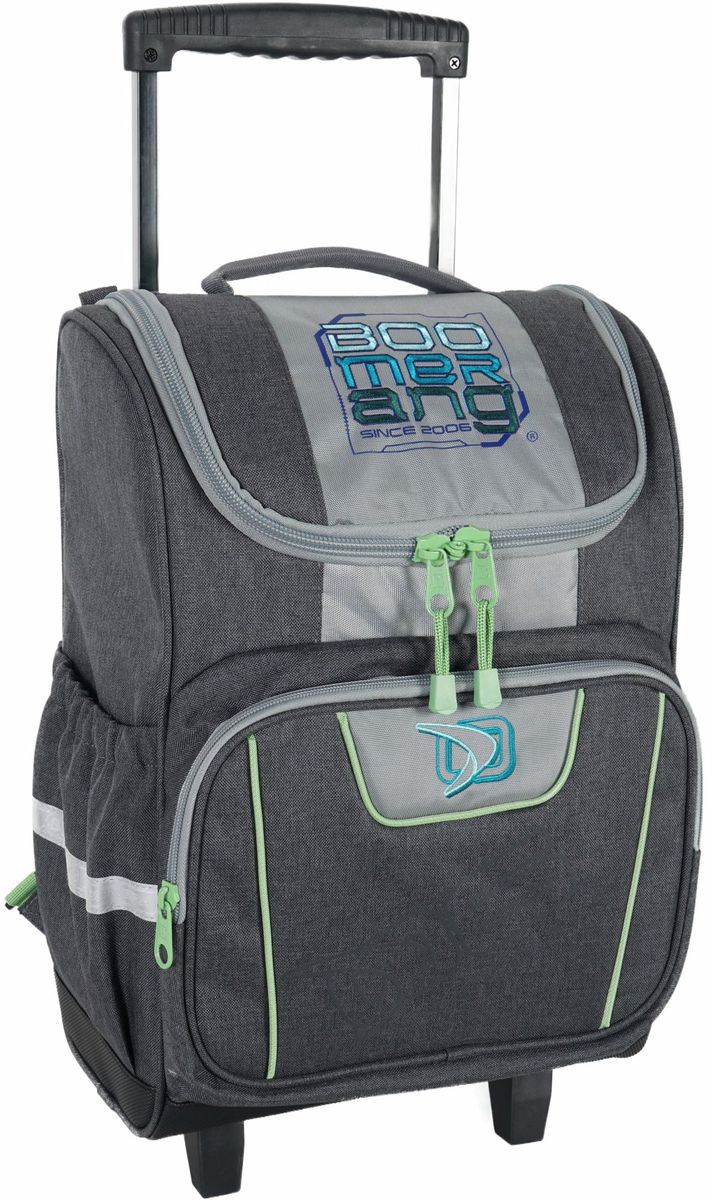 Boomerang Large Top-Open Trolley Bag – Spacious Wheeled Bag for School, Travel & Daily Use - Gray
