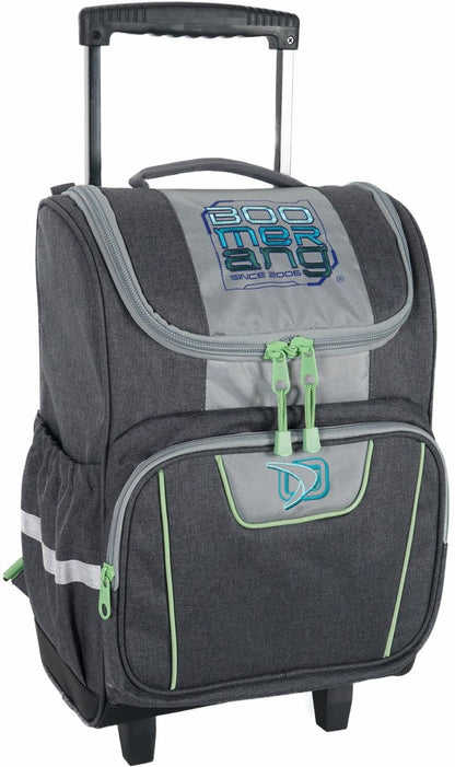 Boomerang Large Top-Open Trolley Bag – Spacious Wheeled Bag for School, Travel & Daily Use - Gray