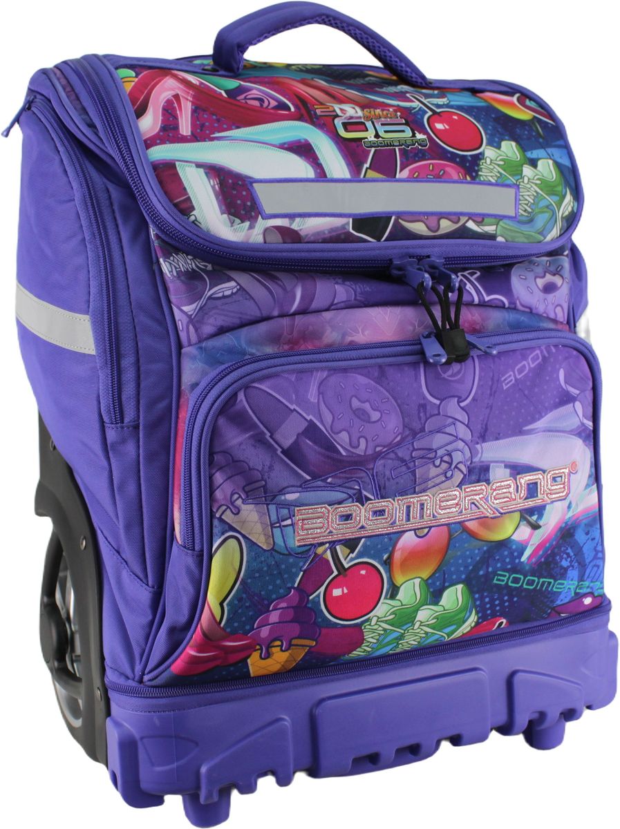 Boomerang Hardbody Big Wheel Trolley Bag – Durable Wheeled Backpack/Trolley (Lilac)