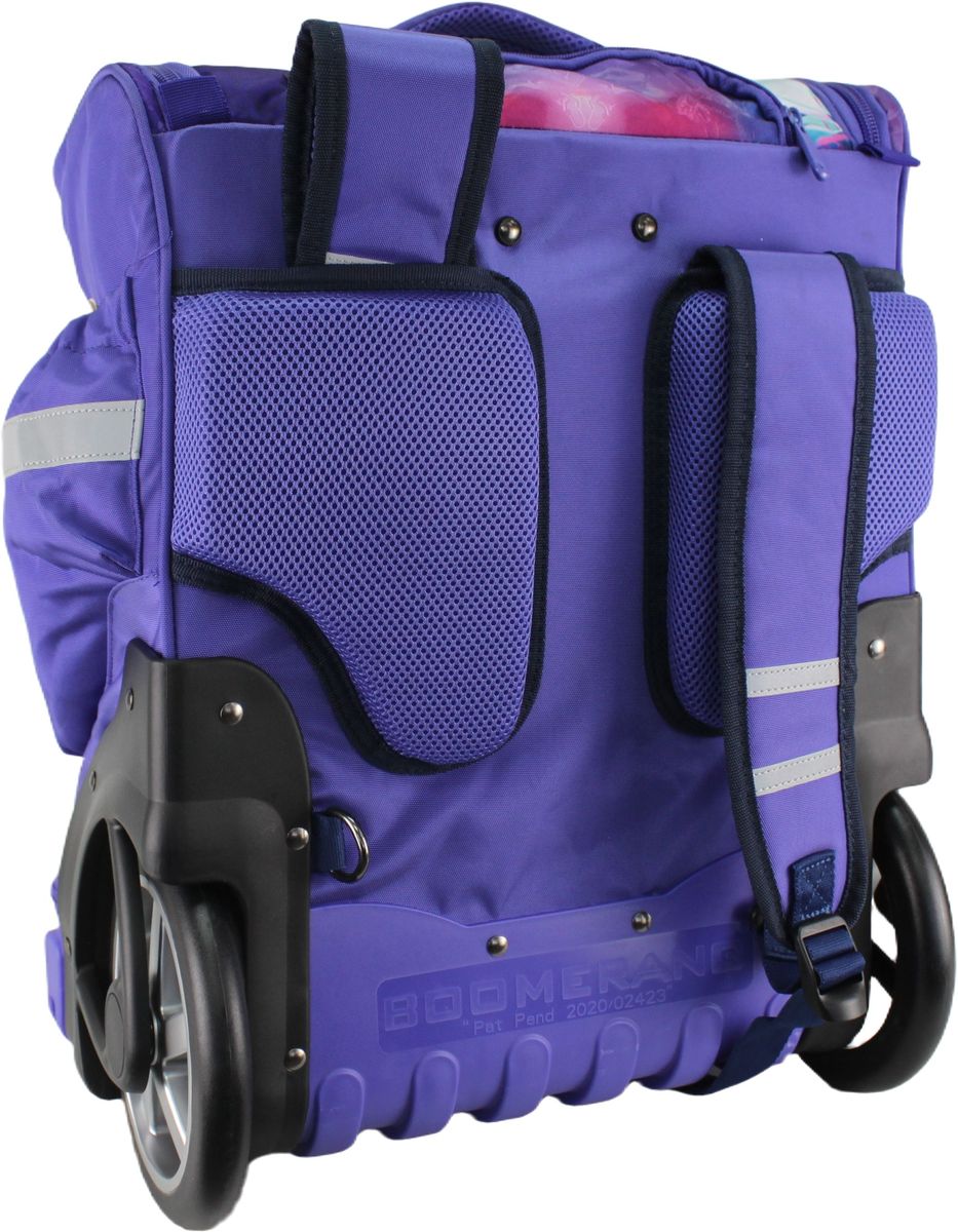 Boomerang Hardbody Big Wheel Trolley Bag – Durable Wheeled Backpack/Trolley (Lilac)