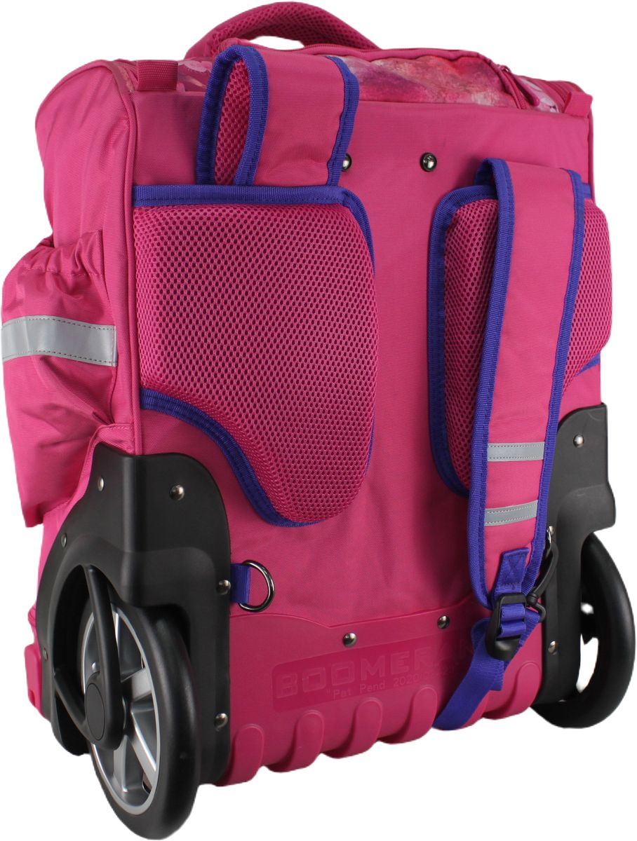 Boomerang Hardbody Big Wheel Trolley Bag – Durable Wheeled Backpack/Trolley (Pink G2)