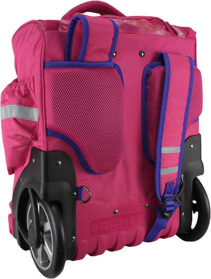 Boomerang Hardbody Big Wheel Trolley Bag – Durable Wheeled Backpack/Trolley (Pink G2)