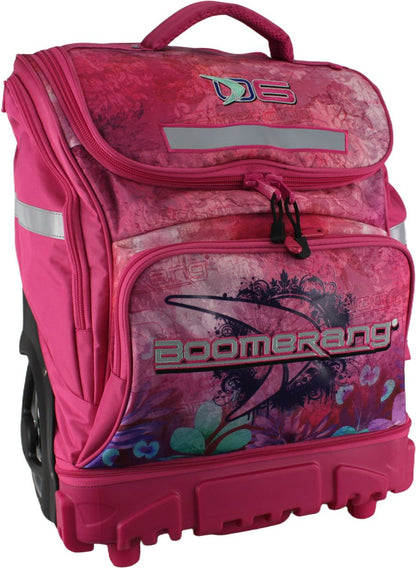 Boomerang Hardbody Big Wheel Trolley Bag – Durable Wheeled Backpack/Trolley (Pink G2)