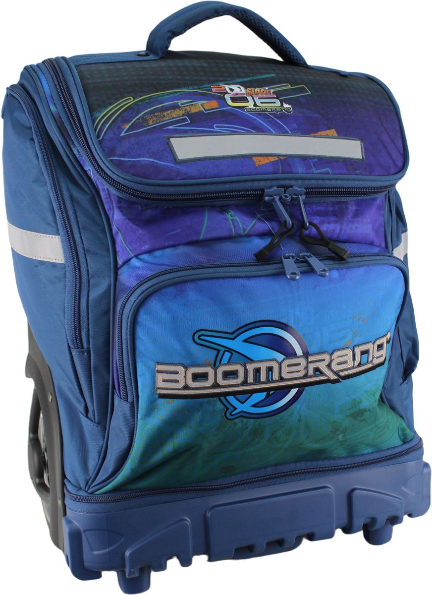 Boomerang Hardbody Big Wheel Trolley Bag – Durable Wheeled Backpack/Trolley (Blue B4)