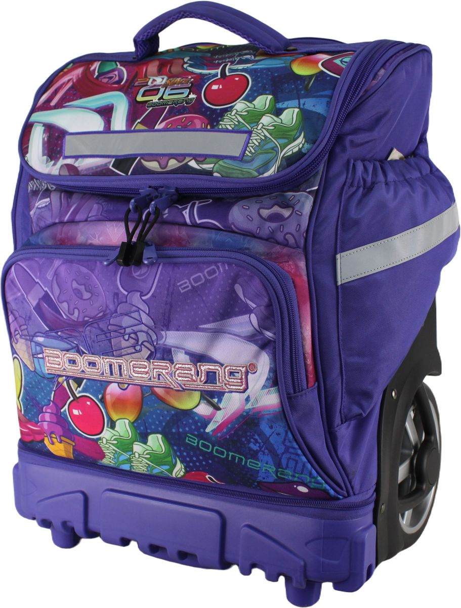 Boomerang Hardbody Big Wheel Trolley Bag – Durable Wheeled Backpack/Trolley (Lilac)