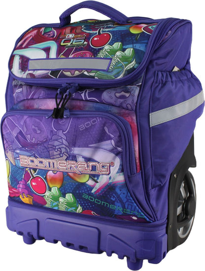 Boomerang Hardbody Big Wheel Trolley Bag – Durable Wheeled Backpack/Trolley (Lilac)